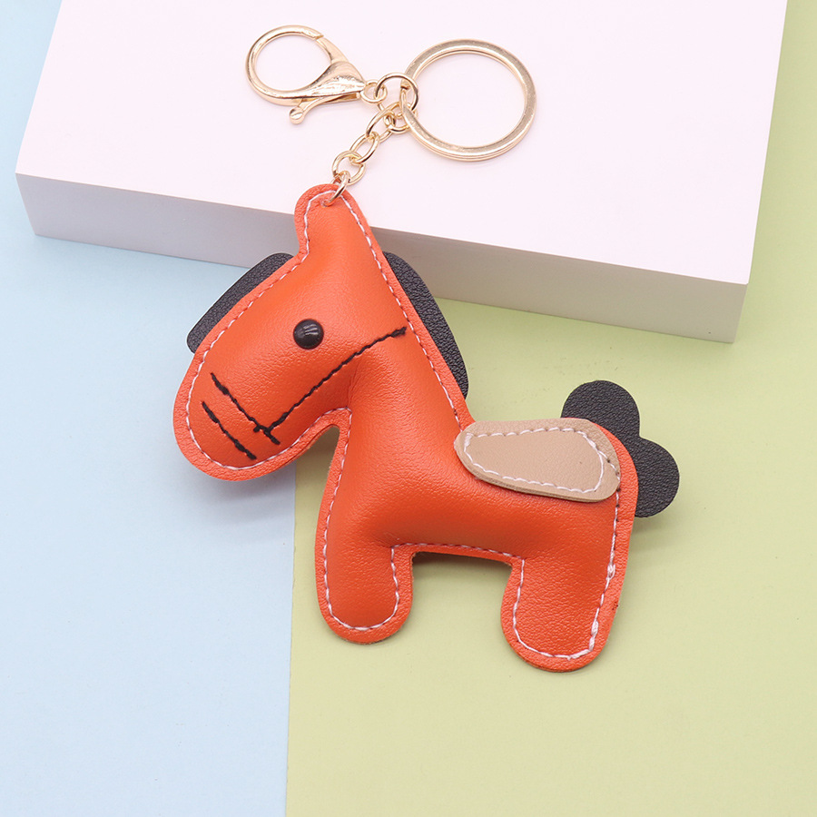 Colgante de pony de cuero de imitación de moda, bolso de todo fósforo de cuero de cuero, bolso de llave de coche de moda lindo, colgante de bolsa