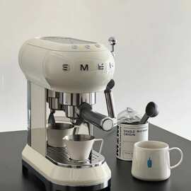 SMEG斯麦格意大利进口半自动意式咖啡机带蒸汽奶泡机ECF01多功能