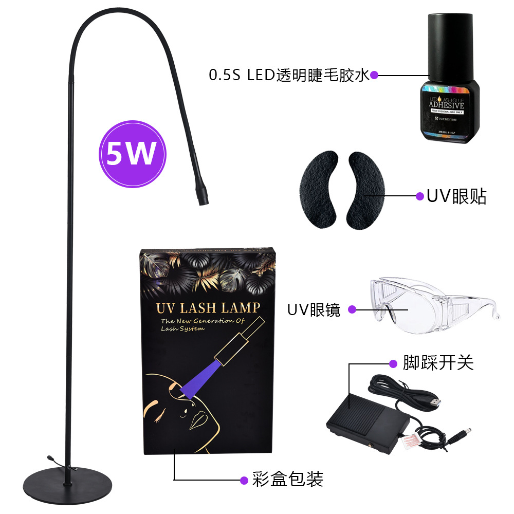 Lámpara profesional de curado UV para injerto de pestañas, LED ultravioleta, extensión de pestañas de alta eficiencia, 5/10W, especial para pegamento de secado rápido