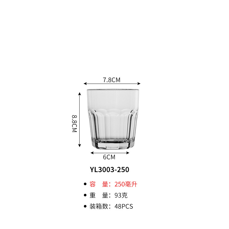 250ml 팔각형 바닥 짧은 컵 [PC 플라스틱] yl3003-250
