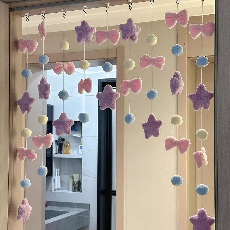 520 No-Drill Door Curtain for Girls, Wall Decoration, High-Value Hanging Ornament for Bedroom, Children's Room, Girl's Room