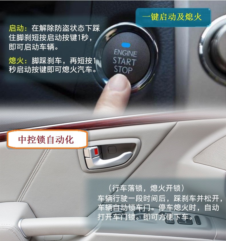 U8 Aluminum Alloy Series: Aluminum Alloy Mobile Phone Control One-Touch Start Keyless Entry 12V Universal Remote Control