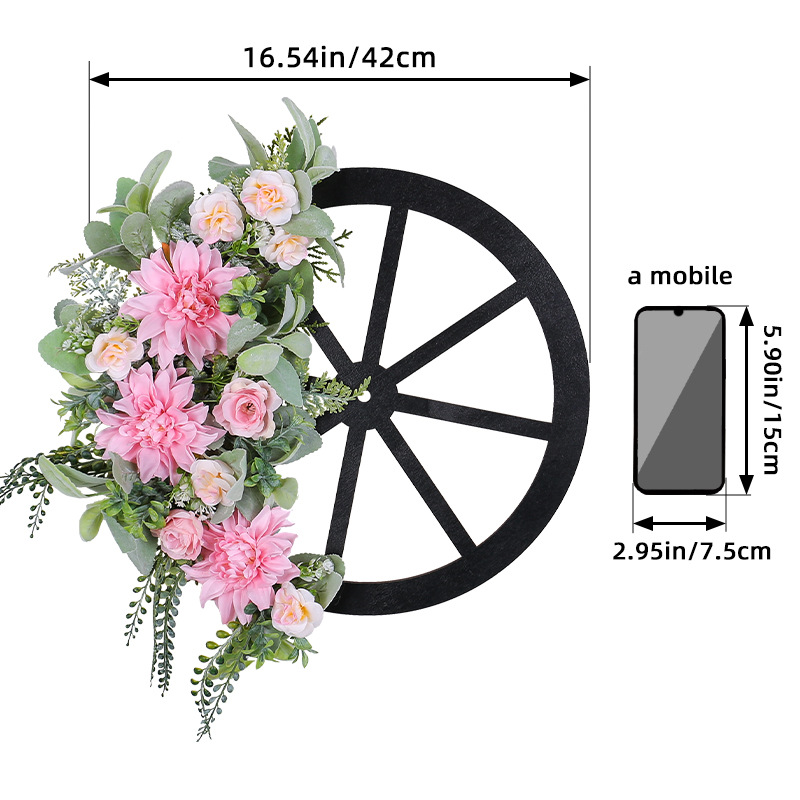 2024 primavera rueda Garland Hong Kong amor Rosa simulación guirnalda simulación planta verde al aire libre patio puerta colgando decoraciones