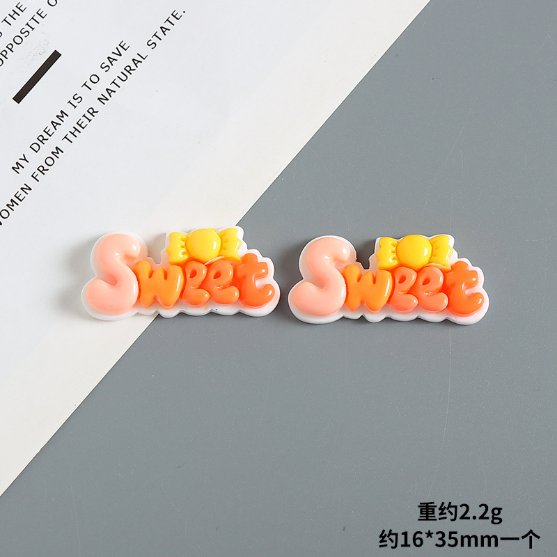 漫画グラデーションSweetアルファベット樹脂アクセサリーdiy手作りクリームゴム携帯ケースヘアクリップアクセサリーステッカー材料|undefined