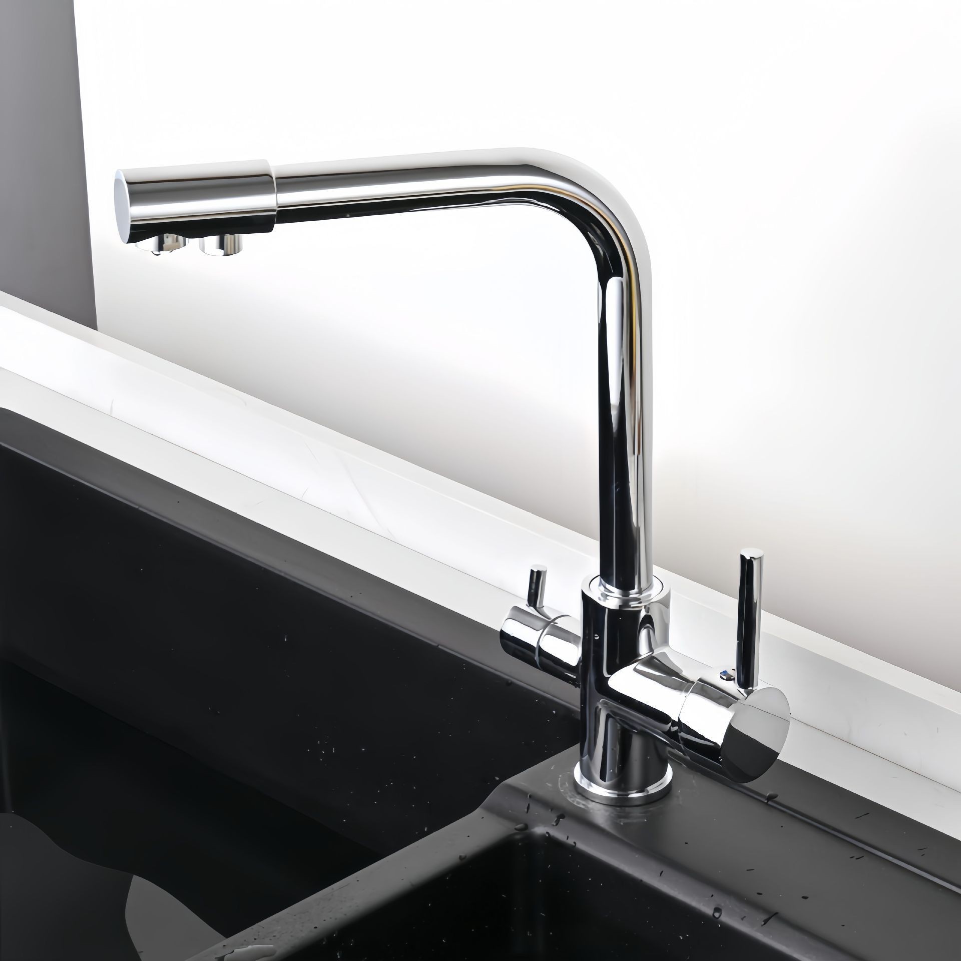 Grifo de Cocina con Purificador de Agua 3 en 1, Aleación de Zinc, Giratorio, para Cocina