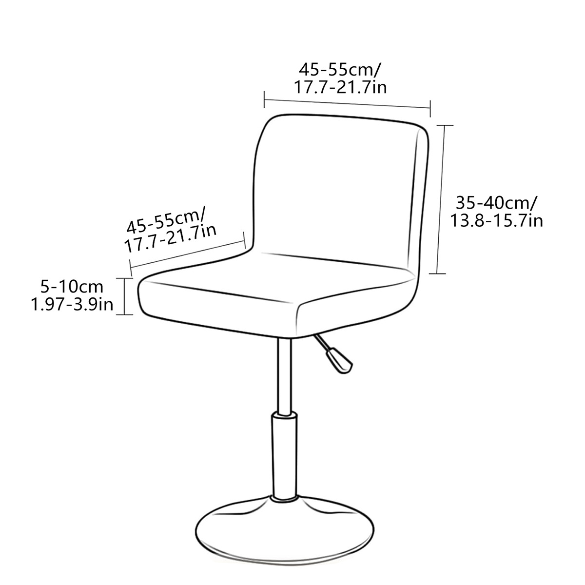 Nuevo estilo transfronterizo en forma de T jacquard a rayas funda de silla de respaldo corto general bar belleza peluquería funda de silla giratoria anti-agarre de gato