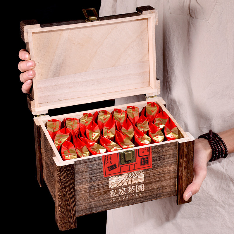 私家茶园木盒武夷山大红袍茶叶浓香型礼盒装新茶300克送手提袋批