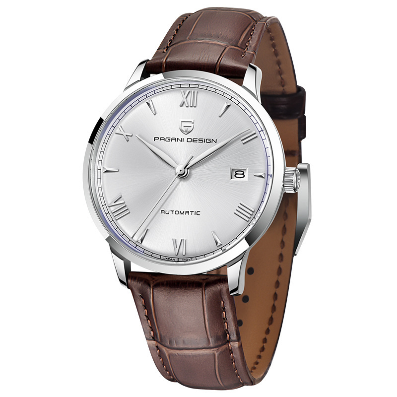 Bojiani Pagani reloj para hombre reloj mecánico automático Correa impermeable de acero inoxidable Reloj simple de negocios 1759