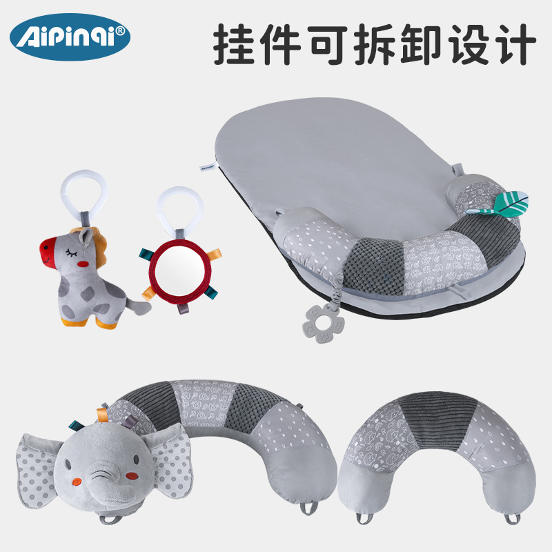 Pad de rastreo recién nacido, almohada de entrenamiento de cabeza para bebés, juguetes para aprender a sentarse en el sofá, almohadilla de rastreo de acertijos de educación temprana en stock