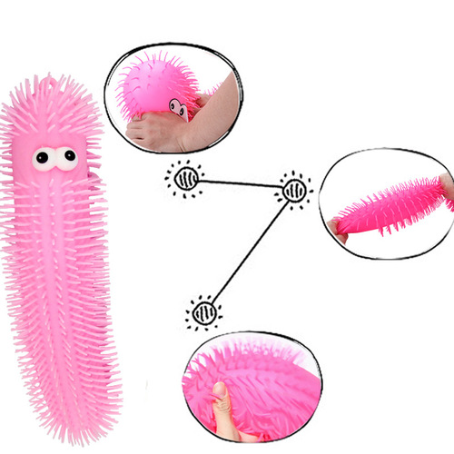 Manufacturer direct supply pressure relief caterpillar children's soft plush toy with bulging eyes, quirky caterpillar, glowing squeeze cute caterpillar toy