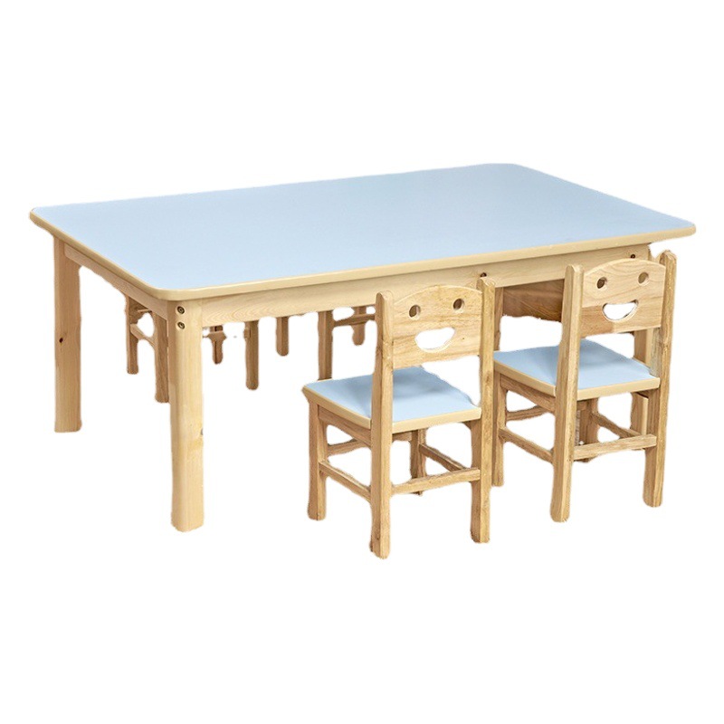 Kindergarten Desks and Chairs, Primary and Secondary School Students Training Writing Desks and Chairs, Children's Solid Wood Double Study Desk Set, Desk