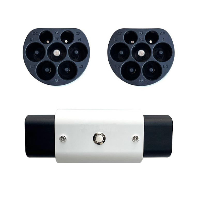 新能源充电转换器Type2-GBT三相22KW欧标转国标汽车转接头适配器