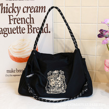 新款日系环保刺绣购物袋尼龙布花手提小众时尚购物包袋单肩包手提