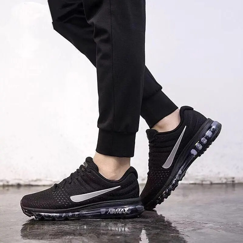 플라이 니트 에어 쿠션 남성 및 여성 신발 Air Max2017 풀 팜 에어 쿠션 쿠셔닝 메쉬 스포츠 및 레저 운동화 가을 스타일