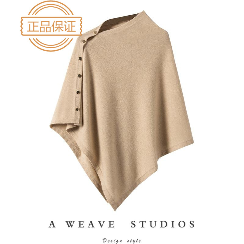 Fashion Elegant 100 Pure Cashmere Shawl Scarf Dual-use Knitted Cardigan Women Triangle Scarf Irregular Cape