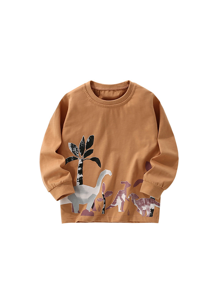 Camiseta de niño malwee transfronteriza otoño e invierno nuevo estilo europeo y americano niños pequeños y medianos cuello redondo manga larga ropa casual para niños