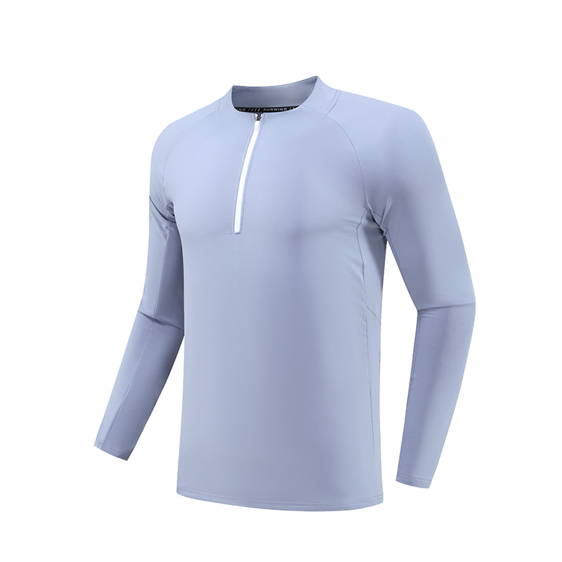 Dijia deportes de secado rápido medio cremallera de manga larga otoño pájaro casa camiseta de correr al aire libre sudor de ciclismo camiseta de fitness transfronteriza