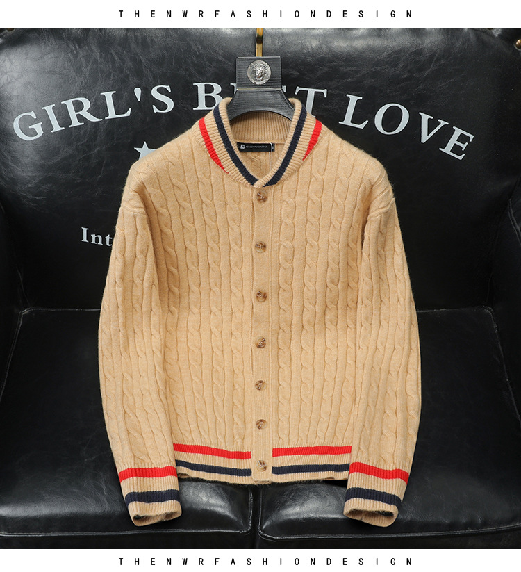Herren Strickjacke Slim Fit Trendiges Casual Strick Cardigan_voghion.com