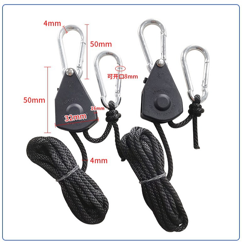 Polea de metal rueda de plástico 1/8 planta tienda lámpara cordón colgante Sling hardware herramienta lámpara Accesorios