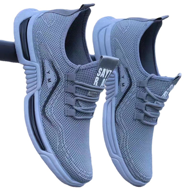 Zapatos de malla deportiva de verano para hombres zapatos casuales para hombres zapatos transpirables para correr slip-on zapatos blancos entrega de una sola pieza puede ser al por mayor