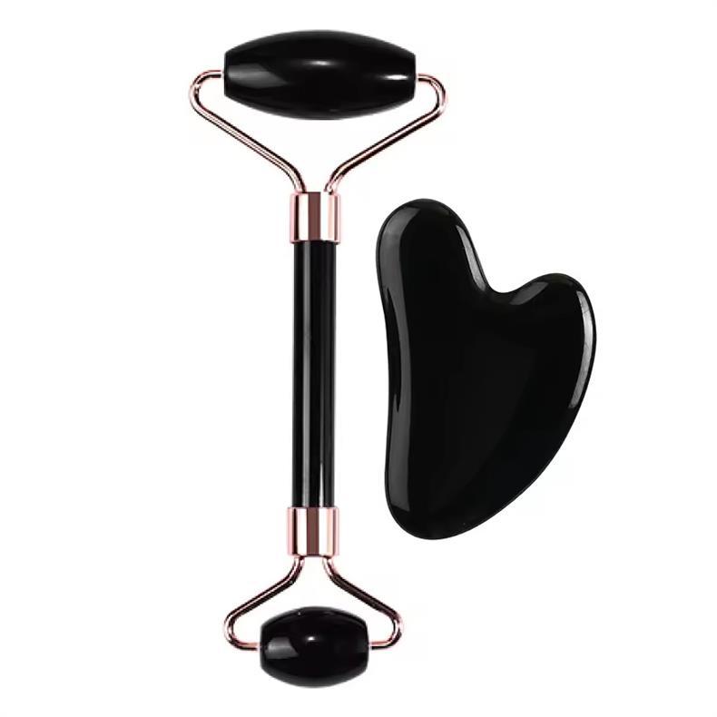 Amazon Pembe Kristal Jade Çift Başlı Masaj Rulörü Kalp Şekli Kazıyıcı Özel Masaj Kazıyıcı Taş Stokta