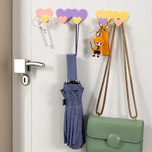 New Insteresting Style Home Wall Mount Adhesive Storage Hook, Bathroom Phone Stand without Drilling, Love Hook