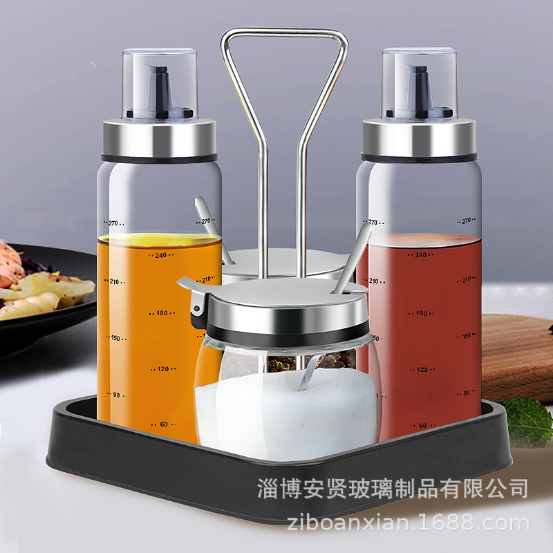Condimento tarro combinación traje condimento botella aceite olla vidrio aceite botella comercial restaurante Hotel barbacoa cocina con estante