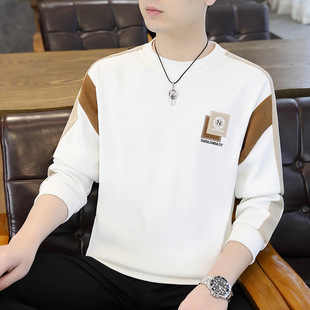2024 new men's Spring and Autumn Sweater simple casual all-match long-sleeved bottoming shirt