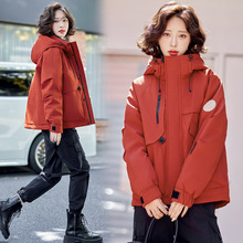 品牌冲锋衣工装羽绒服女2025冬装户外连帽短款90白鸭绒加厚外套女