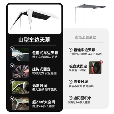 Black Rubber Rain-proof Off-road – Avtomobil yan çətirləri
