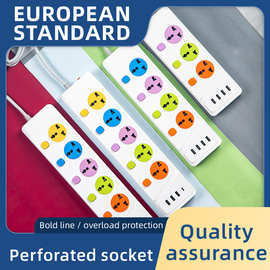 英标插排欧标美式USB插座typec国际通用接线拖板香港彩色分控开关