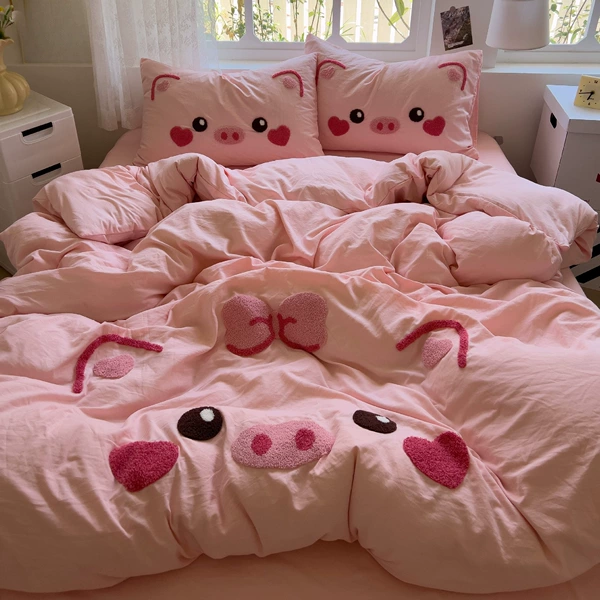 Sweetheart Piggy-Light Pink [Super Soft Washed Cotton/Soft Skin Friendly and No Pilling]