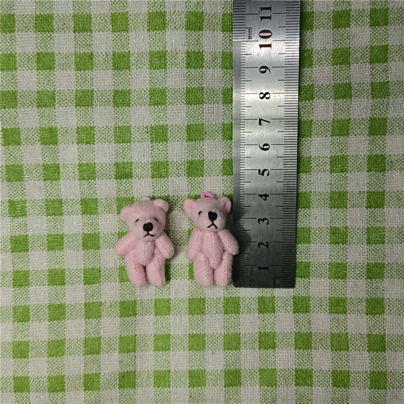 3.5cm 핑크색 모피 곰