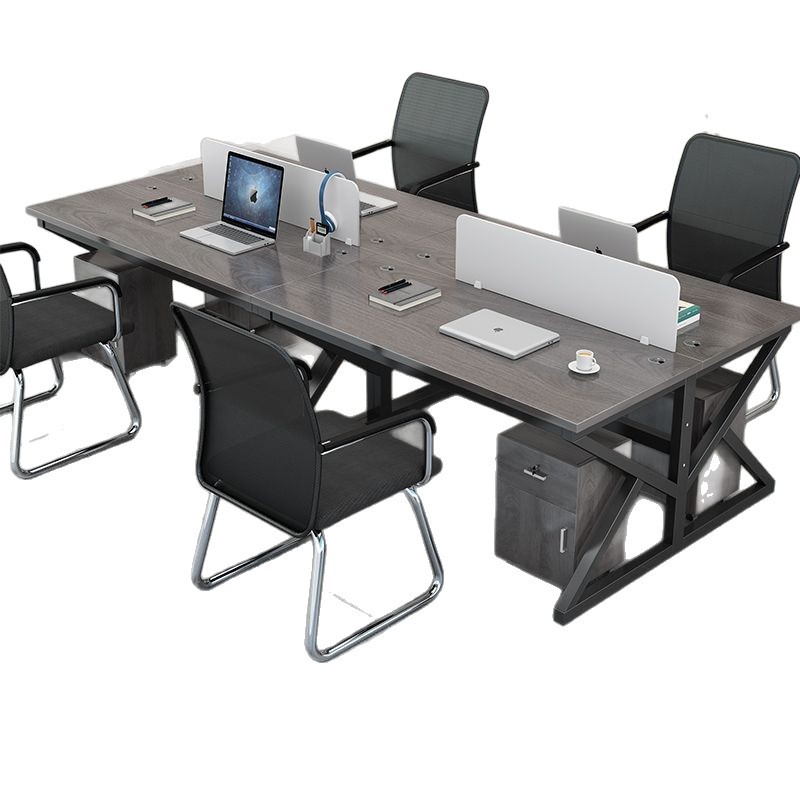 Sala de reuniones de la empresa Mesa de conferencias de personal Mesa de computadora de oficina lujosa Mesa de computadora de oficina multi-estación con pantalla