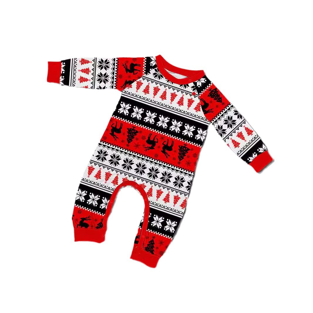 Robe de famille de Noël imprimée, pyjama, robe de maison, lettres de flocon de neige, Père Noël, cerf_voghion.com