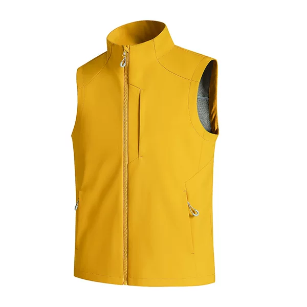 New autumn and winter stand-up collar soft shell vest, unisex, windproof, warm, sleeveless, outdoor casual sports vest
