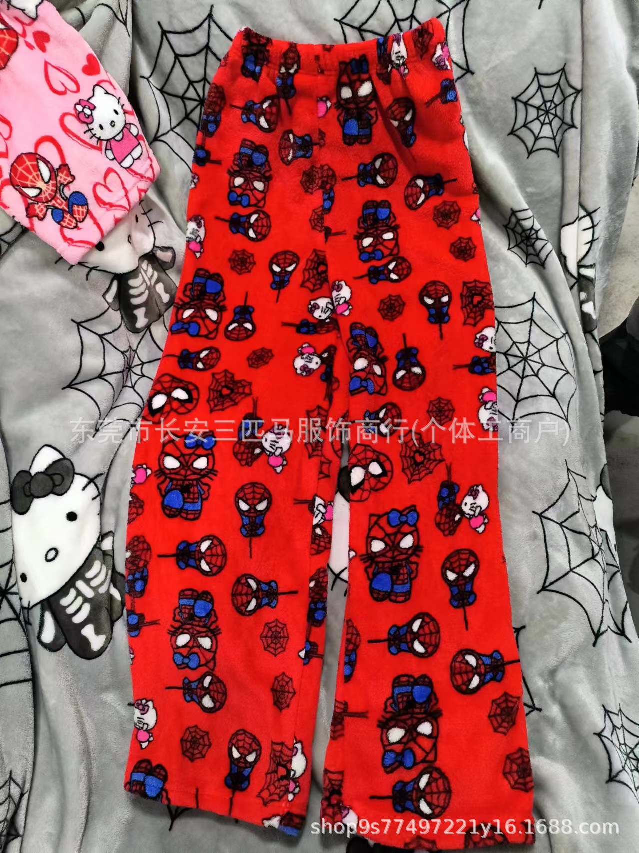 2024 nuevos pantalones de pijama casuales populares de franela de Spider-Man