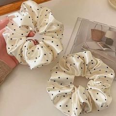 日韓のサテンの波の点の大腸の髪の輪の女性の高級感の髪のひもの高弾力のゴムの団子の頭のひもの髪飾り