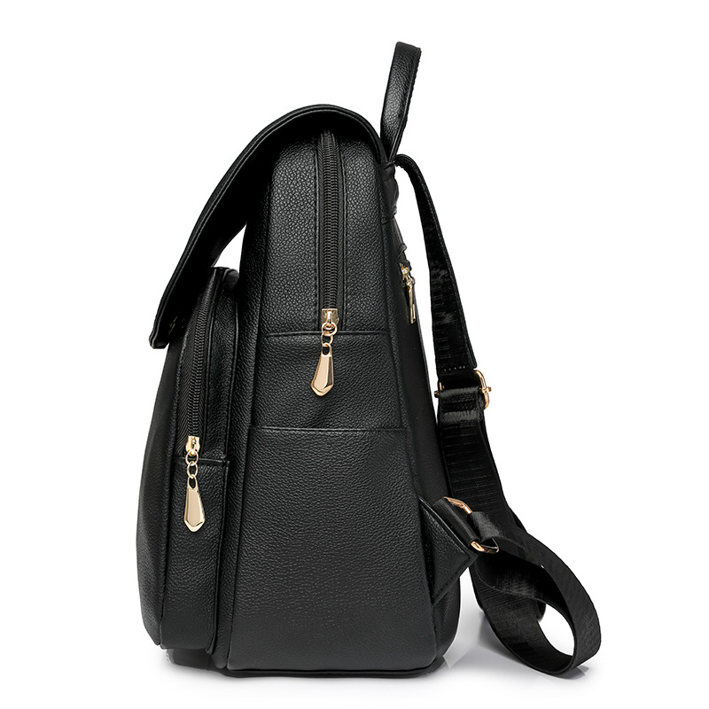 Mochila de pu de moda para mujer 2025 primavera nuevo estilo bolso de mujer de mediana edad moda casual mochila de viaje de gran capacidad marea