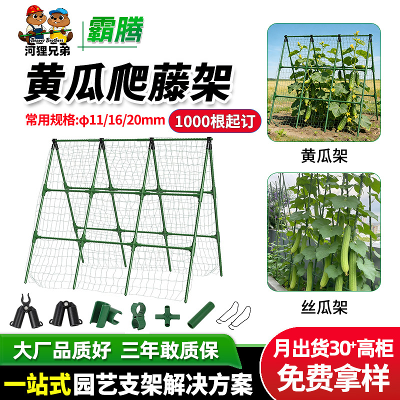 批发黄瓜爬藤架子蔬菜爬藤杆套装葡萄支架加厚包塑钢管植物爬藤架