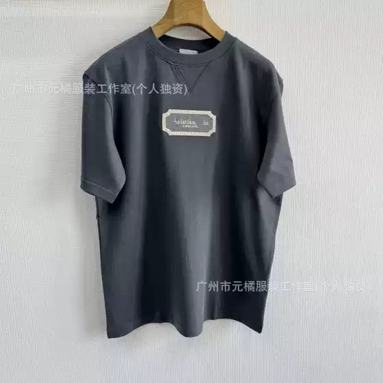 D Brand New Summer 2025 280G New Color Silver Logo Embroidered Short-Sleeve T-Shirt Unisex Relaxed Fit