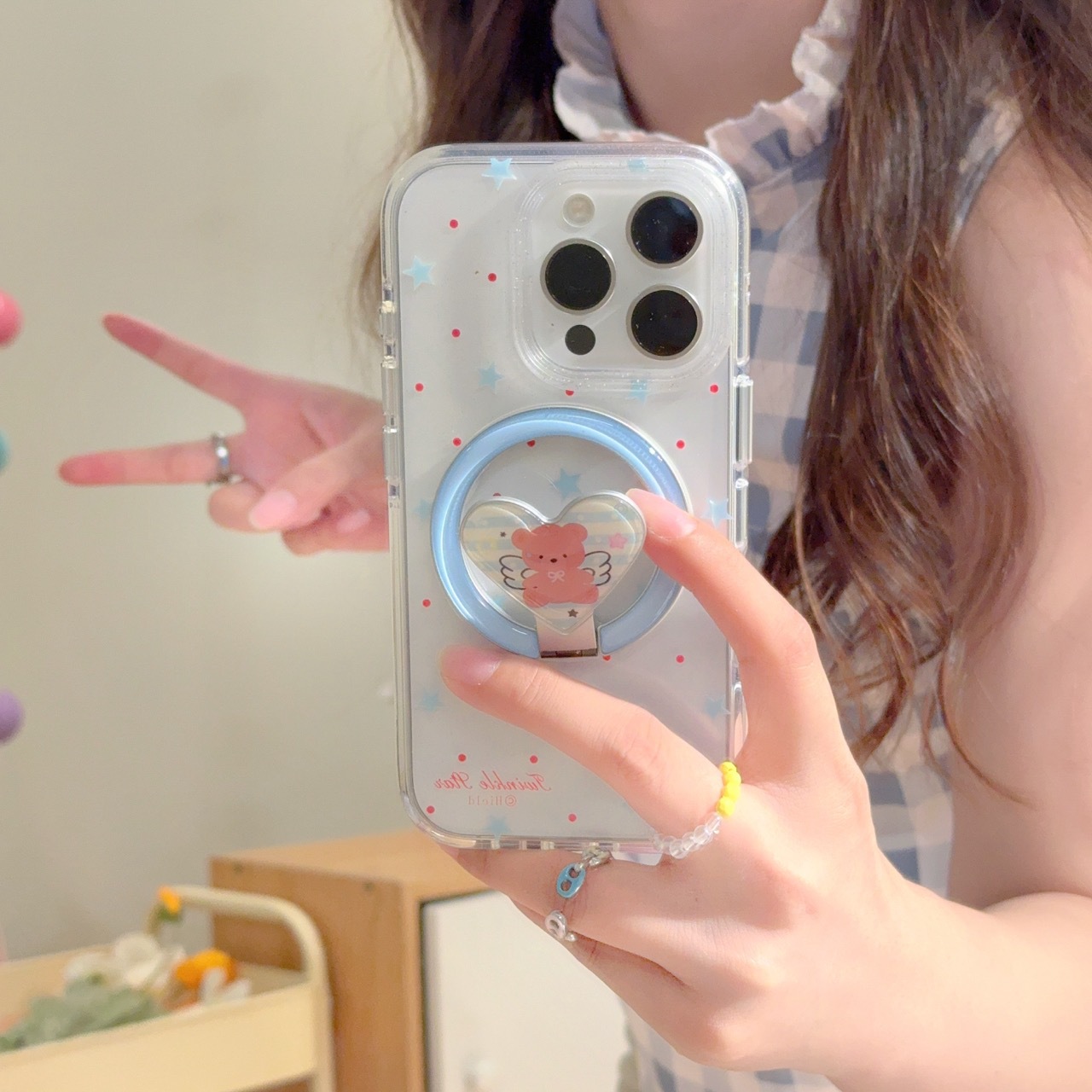 Estrellas de punto de onda de nicho para iPhone16 funda para teléfono móvil 15ProMax soporte magnético 14Pro pareja 16Pro