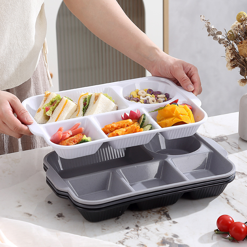 Plastic Dinner Plate Deep Plate Weight Loss Split Plate Unbreakable Plate Reusable Plate Party Camping