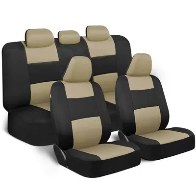 Temu Foreign Trade Export to | Universal seat cover - rice-and-black-9-piece-set-five-seats