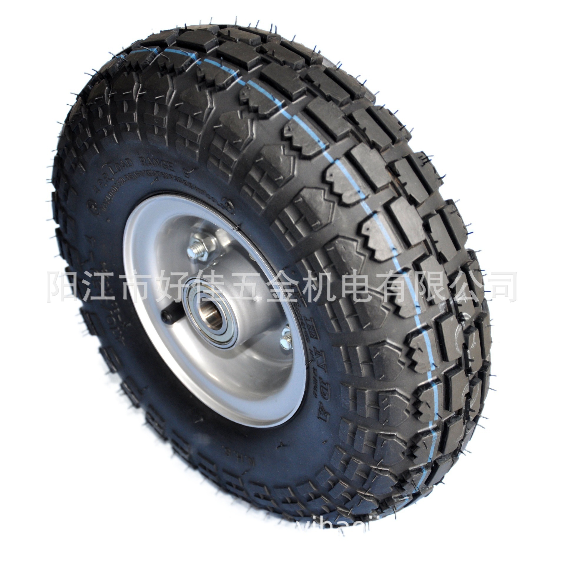 源头工厂直供4.10/3.50-4建大KENDA银色轮毂充气脚轮