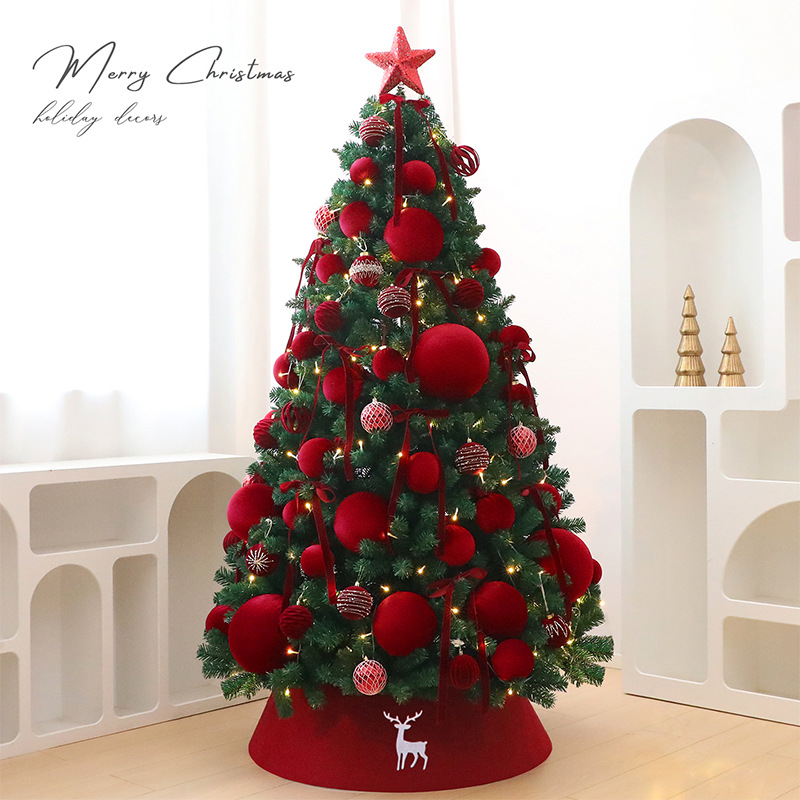Libro rojo nuevo set de árbol de Navidad rojo vino grande interior y exterior decoración de decoración de Navidad