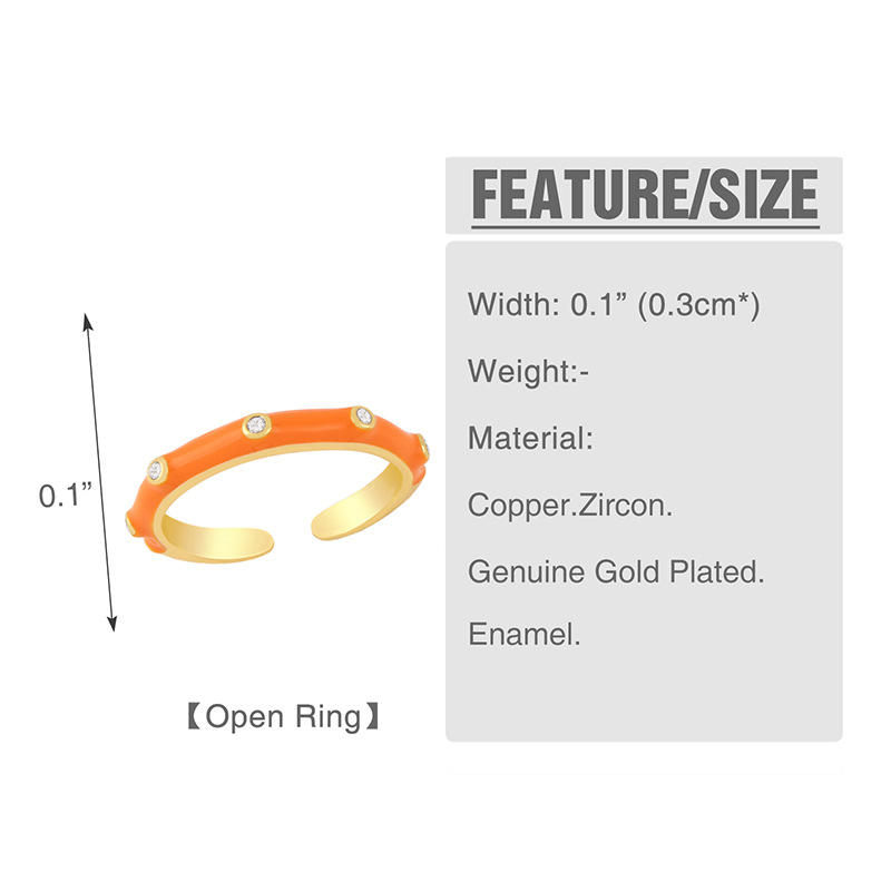 Wholesale Candy Color Micro-inlaid Zircon Copper Ring Nihaojewelry display picture 13