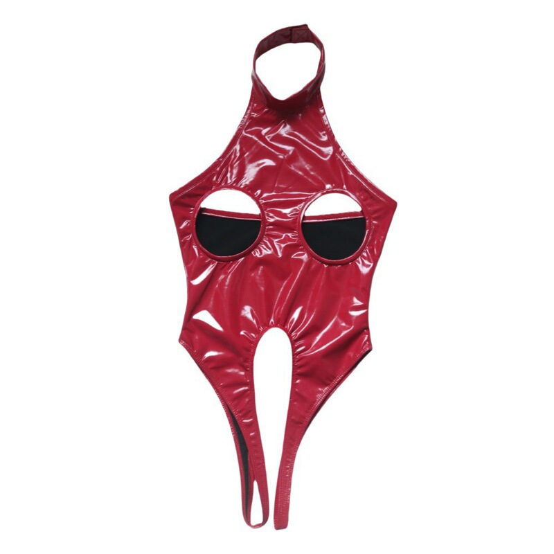 Pvc Open-Crotch Adult Bodysuit Mgb70 Halter Neck Pu Shiny Leather Sexy Revealing Bodysuit Lingerie Pvc Open-Crotch Adult Bodysuit Mgb70 Halter Neck Pu Shiny Leather Sexy Revealing Bodysuit Lingerie