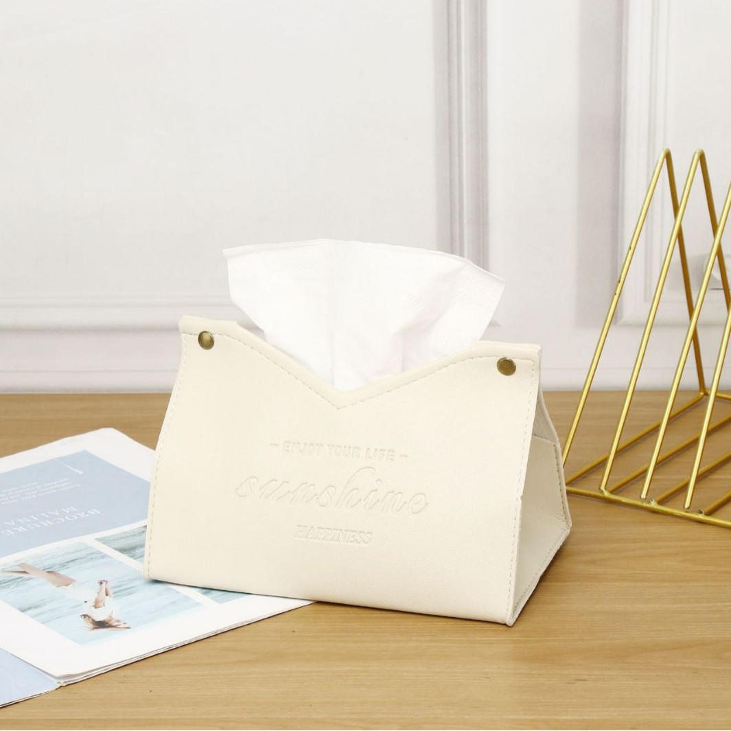 Caja de pañuelos de cuero al por mayor, sala de estar para el hogar, dormitorio de hotel, caja de papel impresa de moda simple creativa, se puede agregar logotipo