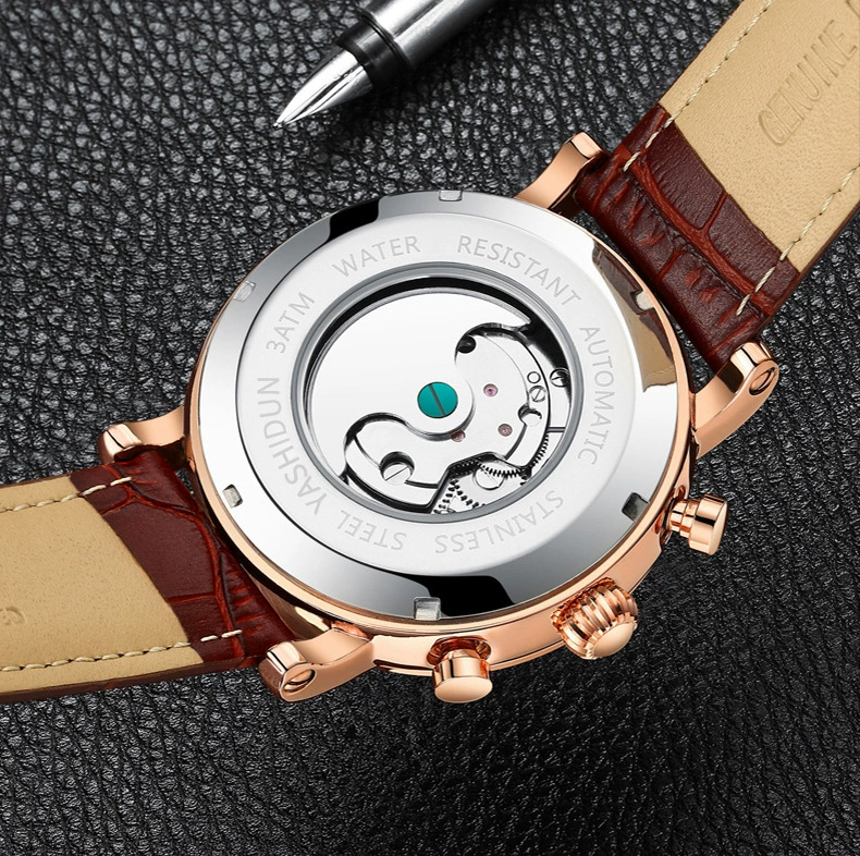 亚时顿 Mechanical high quality mechanical watch, waterproof belt, men's watch, for import, fully automatic